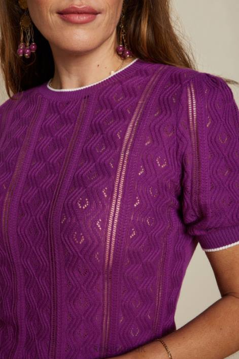 Kvinder agnes puff top herrero King Louie funklende lilla beklædning 60B4101