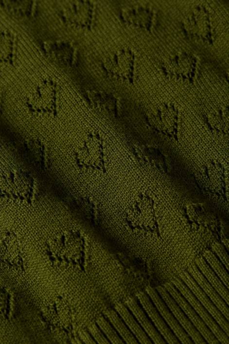 Kvinder audrey trompet ærme hjerte ajour King Louie olivengrøn beklædning 60B483