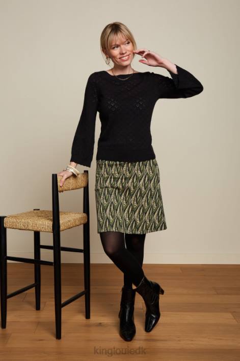 Kvinder audrey trompet ærme hjerte ajour King Louie sort beklædning 60B482