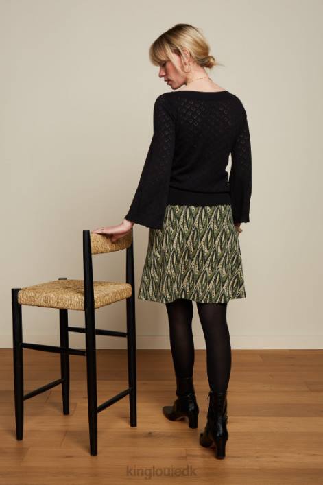 Kvinder audrey trompet ærme hjerte ajour King Louie sort beklædning 60B482