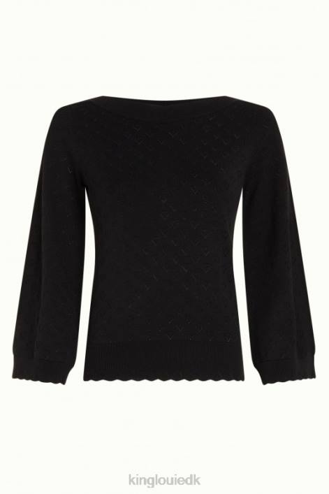 Kvinder audrey trompet ærme hjerte ajour King Louie sort beklædning 60B482