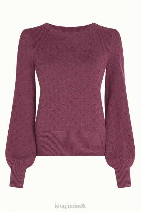 Kvinder bella bell ærme top hjerte ajour King Louie rødbrun rød beklædning 60B489