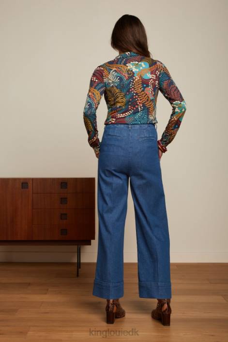 Kvinder bluse nattergal King Louie blå beklædning 60B4114