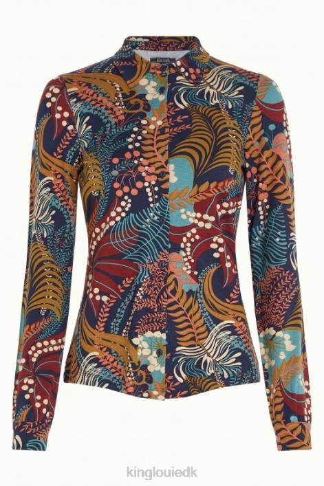 Kvinder bluse nattergal King Louie blå beklædning 60B4114