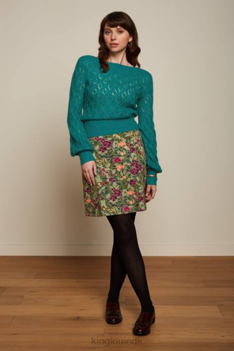 Kvinder border nederdel bellevue King Louie olivengrøn beklædning 60B4156