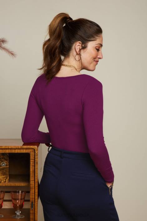 Kvinder carice v top uni rib King Louie caspia lilla beklædning 60B451