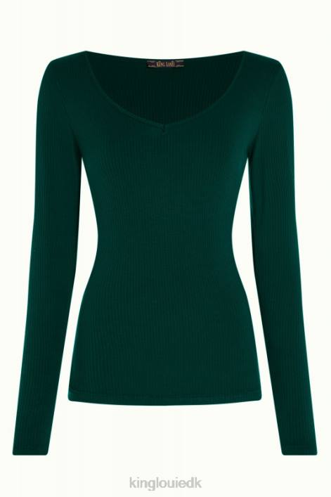 Kvinder carice v top uni rib King Louie fyrregrøn beklædning 60B453