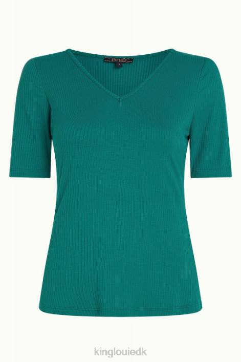 Kvinder carice v top uni rib King Louie ponderosa grøn beklædning 60B499