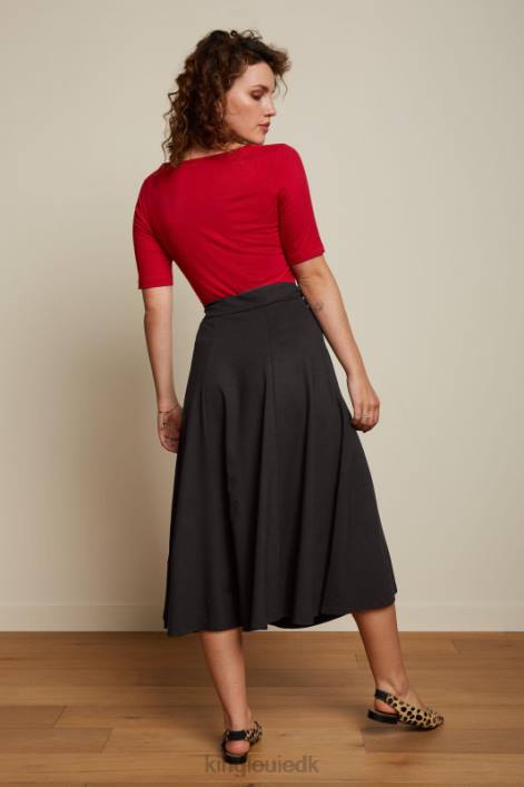 Kvinder carice v top uni rib King Louie rubinrød beklædning 60B4100