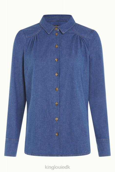 Kvinder carina bluse chambray King Louie denim blå beklædning 60B4127