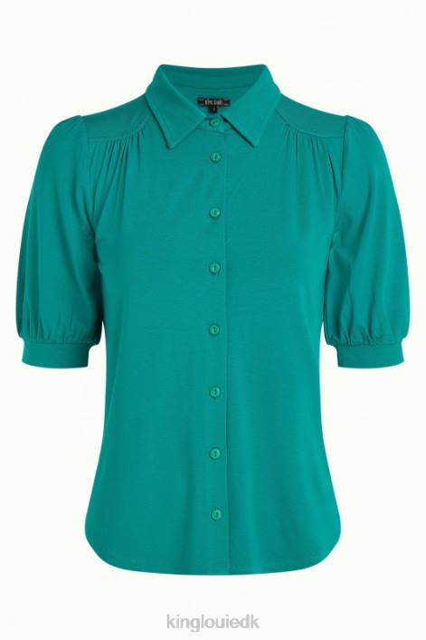 Kvinder carina bluse ecovero light King Louie aqua grøn beklædning 60B4138