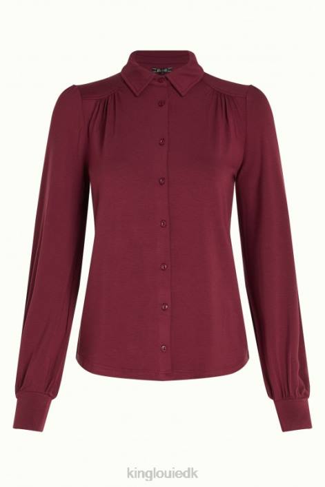 Kvinder carina bluse ecovero light King Louie cabernet rød beklædning 60B4135