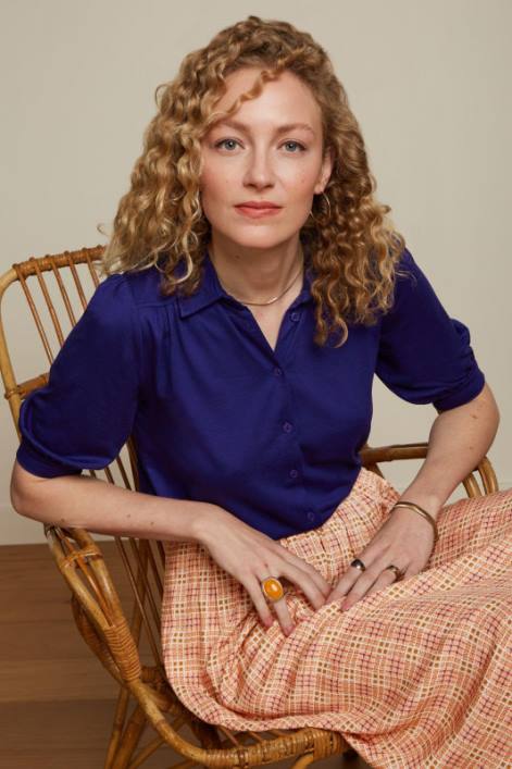 Kvinder carina bluse ecovero light King Louie dyb blå beklædning 60B4139