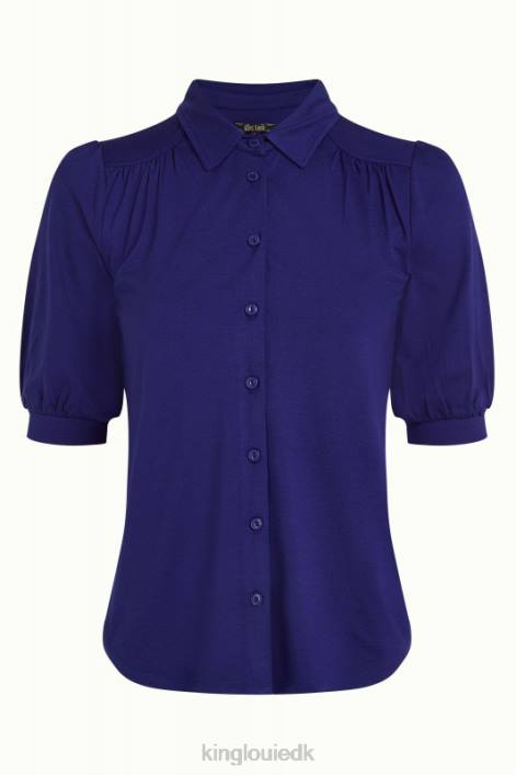 Kvinder carina bluse ecovero light King Louie dyb blå beklædning 60B4139