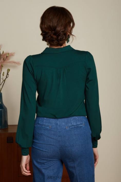 Kvinder carina bluse ecovero light King Louie fyrregrøn beklædning 60B4133