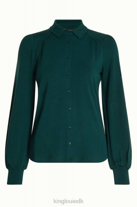 Kvinder carina bluse ecovero light King Louie fyrregrøn beklædning 60B4133