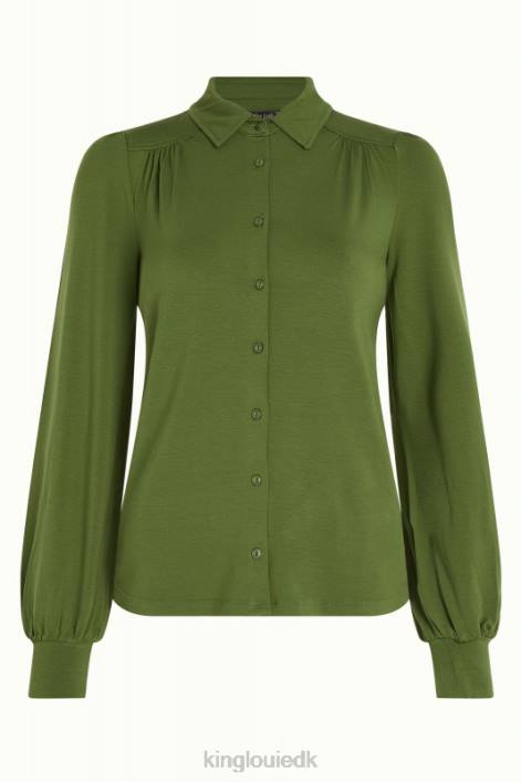 Kvinder carina bluse ecovero light King Louie olivengrøn beklædning 60B4134