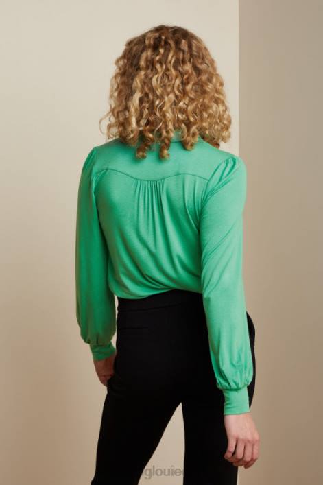 Kvinder carina bluse ecovero light King Louie opal grøn beklædning 60B4132
