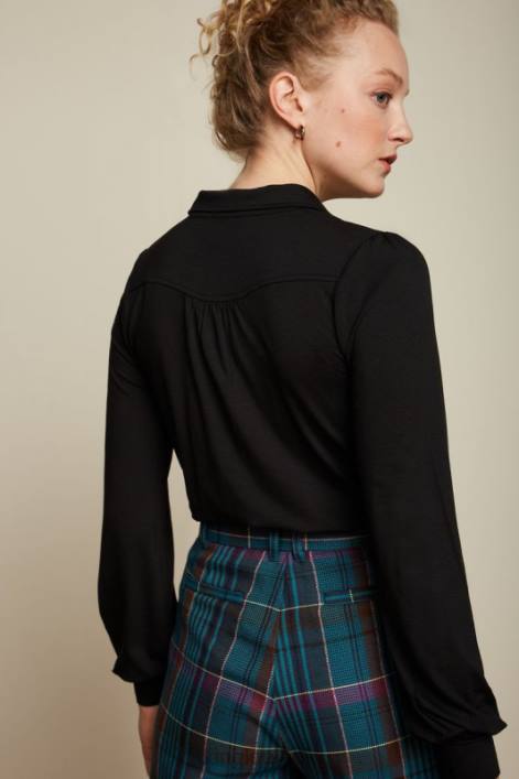 Kvinder carina bluse ecovero light King Louie sort beklædning 60B4131