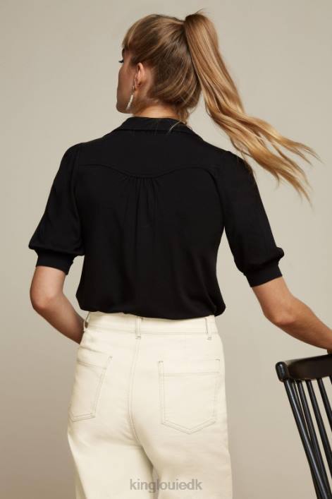 Kvinder carina bluse ecovero light King Louie sort beklædning 60B4136