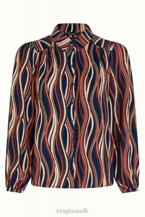 Kvinder carina bluse merrill King Louie blå beklædning 60B4118