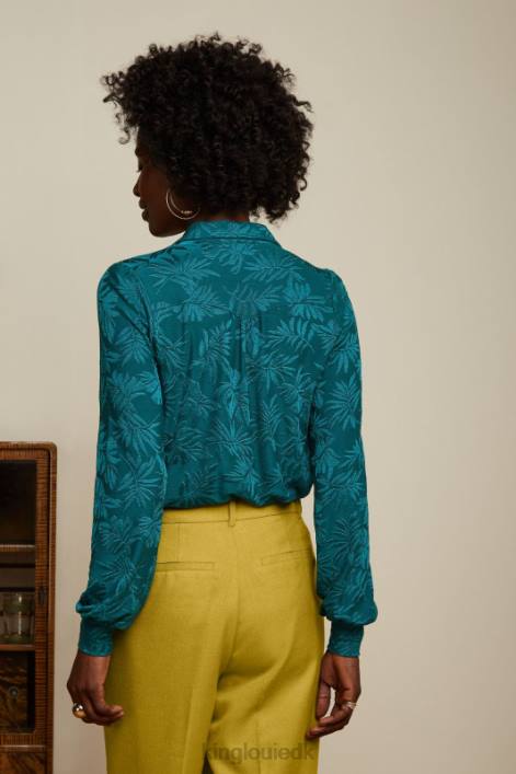 Kvinder carina bluse pop-up King Louie antik grøn beklædning 60B4126