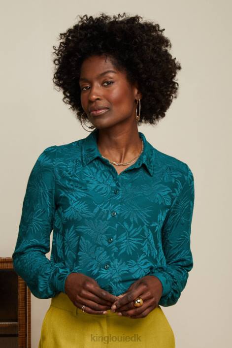 Kvinder carina bluse pop-up King Louie antik grøn beklædning 60B4126