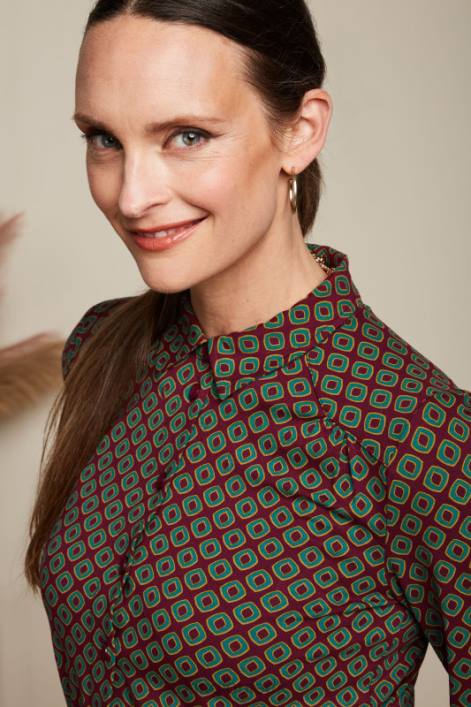 Kvinder carina bluse støvet King Louie cabernet rød beklædning 60B4124