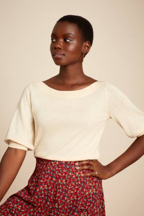 Kvinder efeu klokke top cocoon bci King Louie fløde beklædning 60B4104