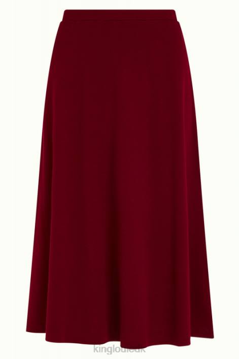 Kvinder juno nederdel milano crepe King Louie cabernet rød beklædning 60B4159