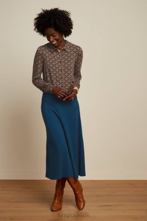 Kvinder juno nederdel milano crepe King Louie dam blå beklædning 60B4164