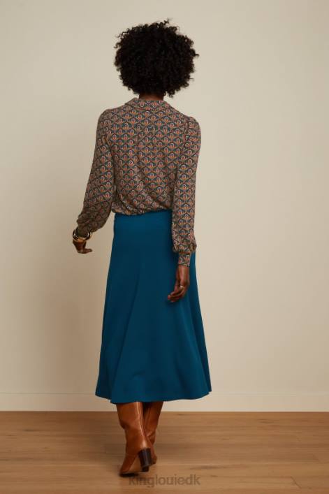 Kvinder juno nederdel milano crepe King Louie dam blå beklædning 60B4164