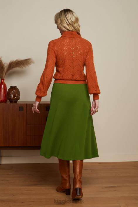 Kvinder juno nederdel milano crepe King Louie olivengrøn beklædning 60B4165