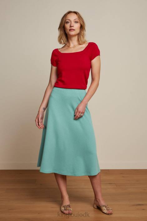 Kvinder juno nederdel milano crepe King Louie støvet turkis beklædning 60B4162