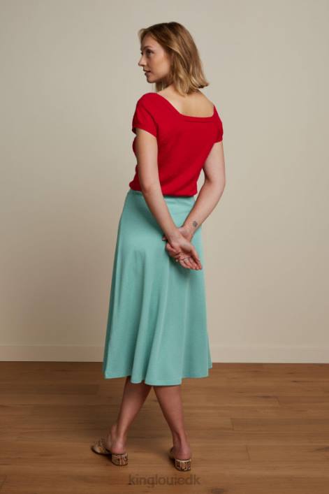 Kvinder juno nederdel milano crepe King Louie støvet turkis beklædning 60B4162