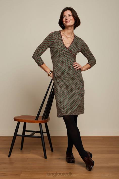 Kvinder kors kjole støvet King Louie cabernet rød beklædning 60B421