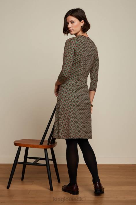 Kvinder kors kjole støvet King Louie cabernet rød beklædning 60B421