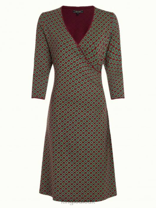 Kvinder kors kjole støvet King Louie cabernet rød beklædning 60B421