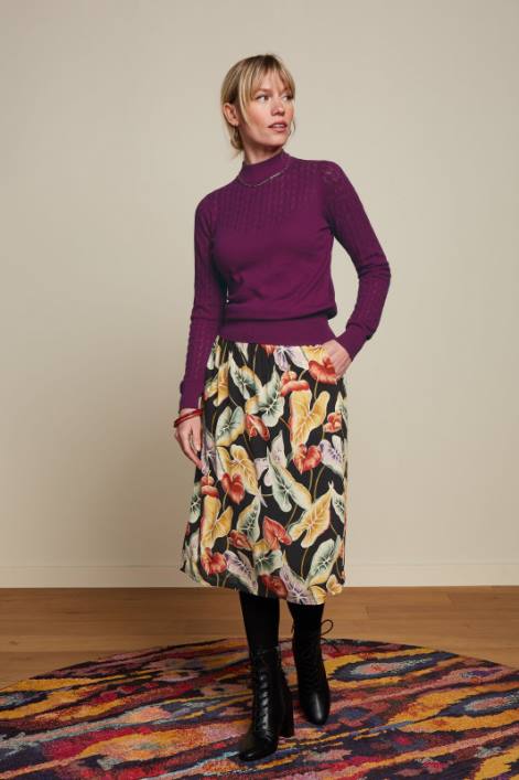 Kvinder layla nederdel marmora King Louie sort beklædning 60B4157