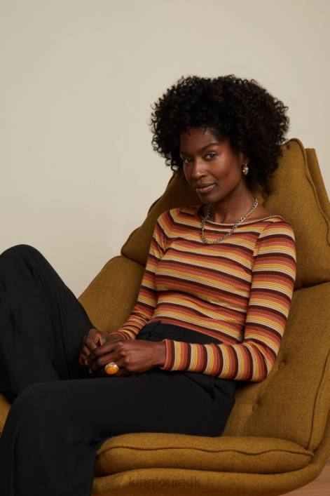 Kvinder lilje top vanna stribe King Louie mango appelsin beklædning 60B444