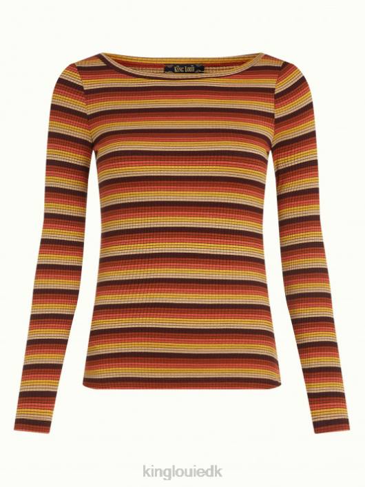 Kvinder lilje top vanna stribe King Louie mango appelsin beklædning 60B444