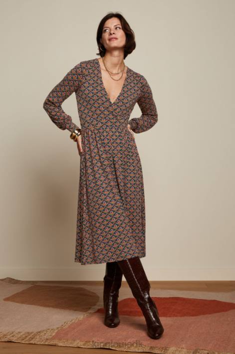 Kvinder loretta kjole jubilæum King Louie guldsmede grøn beklædning 60B427