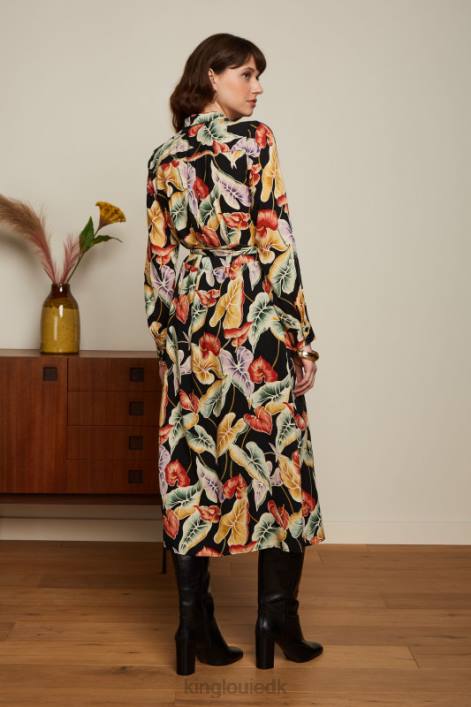 Kvinder oliven midikjole marmora King Louie sort beklædning 60B429