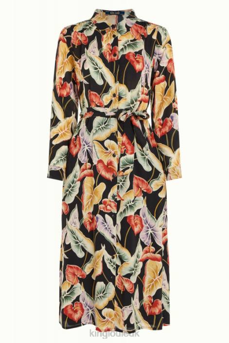 Kvinder oliven midikjole marmora King Louie sort beklædning 60B429