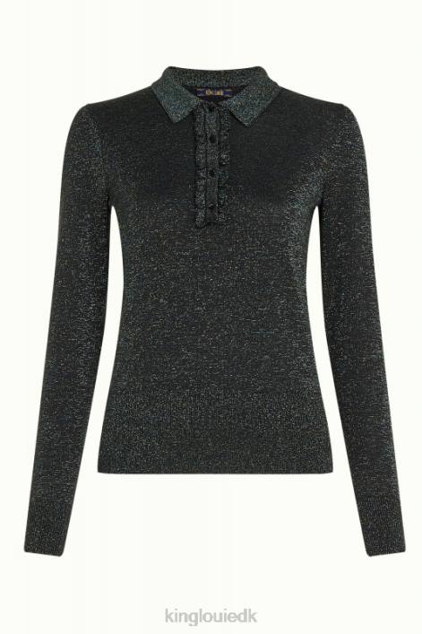 Kvinder polo flæse top lapis King Louie sort beklædning 60B467