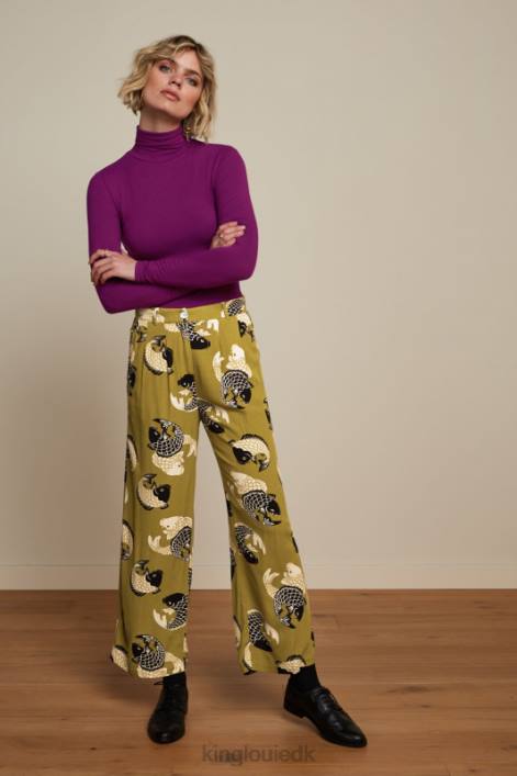 Kvinder rullekrave top uni rib King Louie caspia lilla beklædning 60B448