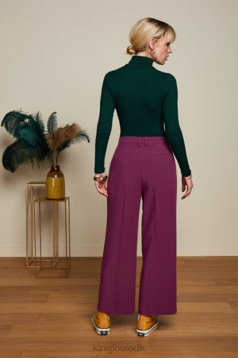 Kvinder rullekrave top uni rib King Louie fyrregrøn beklædning 60B447