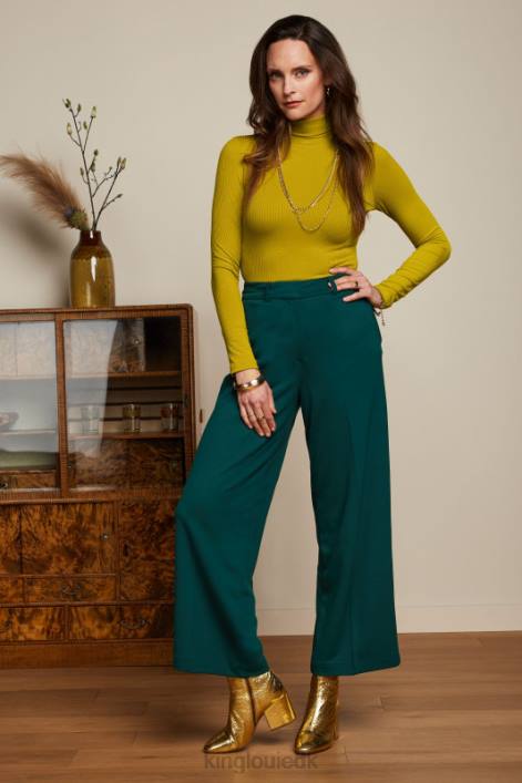 Kvinder rullekrave top uni rib King Louie karrygul beklædning 60B446