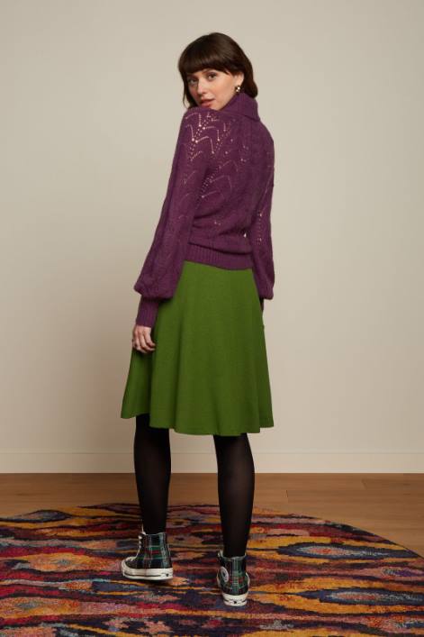 Kvinder serena nederdel milano crepe King Louie olivengrøn beklædning 60B4143