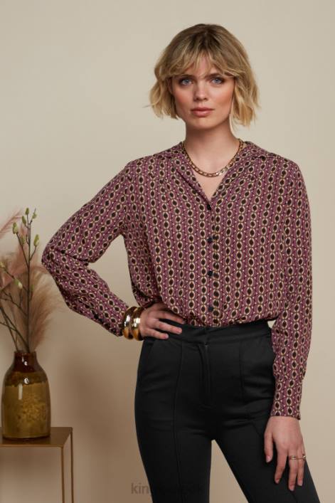 Kvinder tex bluse hoopah King Louie mesa pink beklædning 60B4119